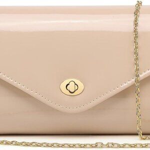 Patent Leather Envelope Clutch Womens Evening Handbag Stylish Shoulder Crossbody